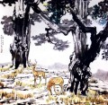 Xu Beihong Hirsche alte China Tinte